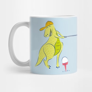 Happy Golfing Dinosaur Mug